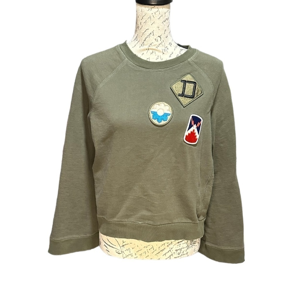 Joe's Collection Olive Green Sweatshirt With Flared Arms Size Small